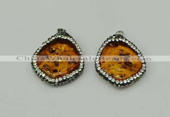 CGP275 28*32mm - 30*35mm freeform synthetic amber pendants