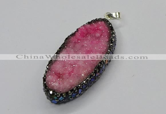 CGP3131 25*50mm - 25*55mm oval druzy agate pendants wholesale