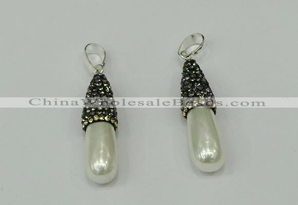 CGP318 8*30mm teardrop pearl shell pendants wholesale