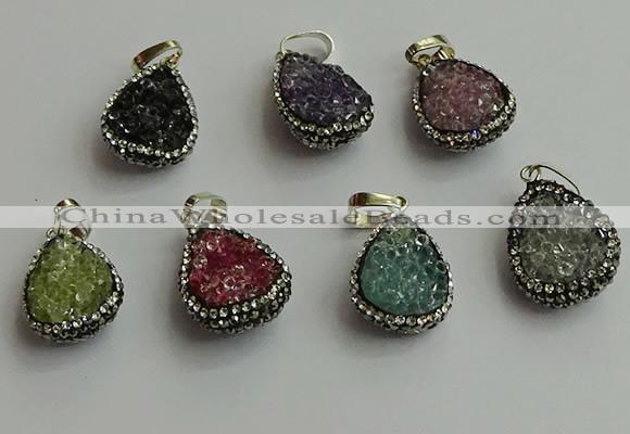 CGP476 15*20mm teardrop crystal glass pendants wholesale