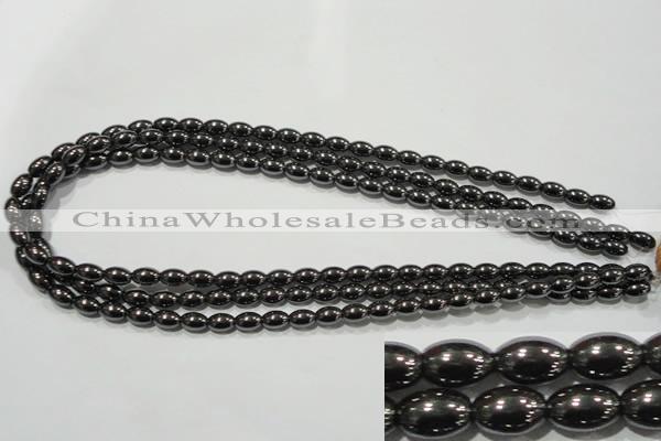 CHE138 15.5 inches 5*8mm rice hematite beads wholesale