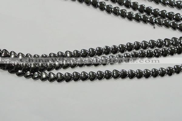 CHE256 15.5 inches 6*6mm heart hematite beads wholesale