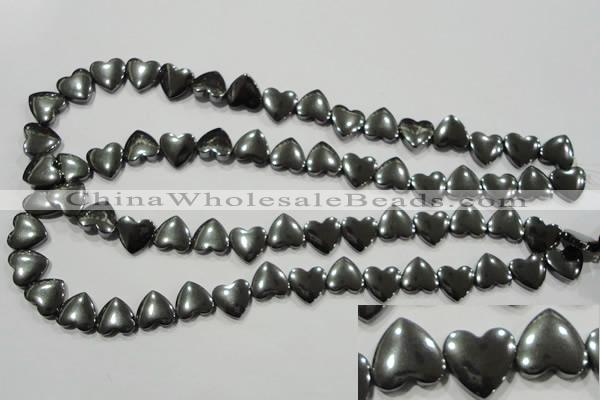 CHE263 Top-drilled 12*12mm heart hematite beads wholesale