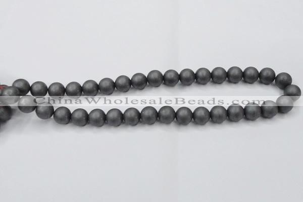 CHE405 15.5 inches 10mm round matte hematite beads wholesale