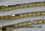 CHE592 15.5 inches 2*2mm cube plated hematite beads wholesale