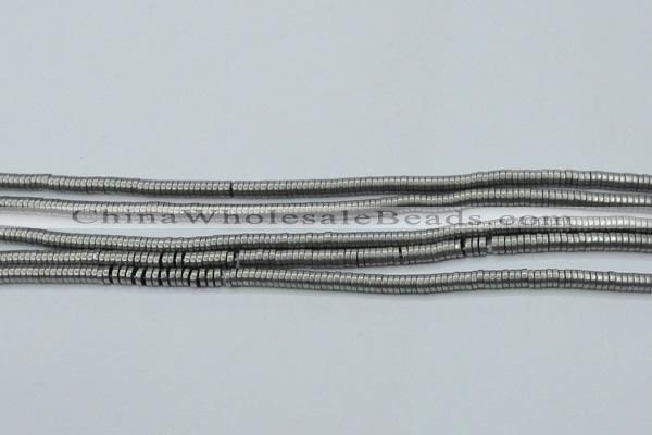 CHE670 15.5 inches 1*2mm tyre matte plated hematite beads