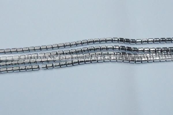 CHE786 15.5 inches 4*4.5mm drum plated hematite beads wholesale