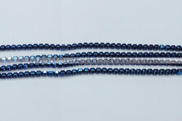 CHE987 15.5 inches 4*4mm plated hematite beads wholesale