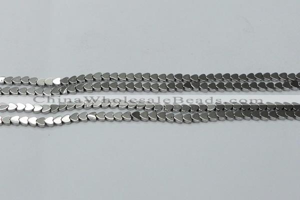 CHE991 15.5 inches 4*4mm heart plated hematite beads wholesale