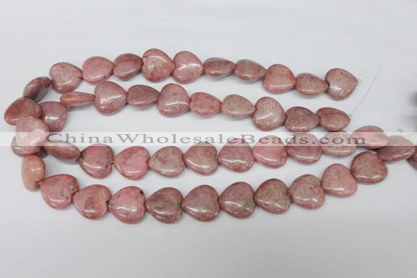 CHG42 15.5 inches 14*14mm heart rhodochrosite beads wholesale