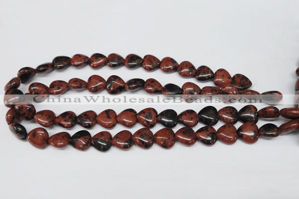 CHG51 15.5 inches 14*14mm heart mahogany obsidian beads wholesale