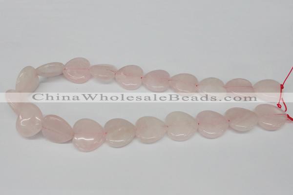 CHG80 15.5 inches 20*20mm heart rose quartz beads wholesale