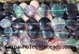 CIBS12 15 inches 20mm coin rainbow fluorite gemstone beads wholesale