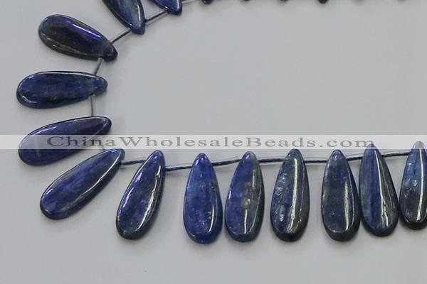 CKC543 Top drilled 10*30mm flat teardrop natural kyanite beads