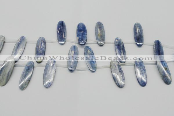 CKC77 Top drilled 12*35mm oval natural kyanite gemstone beads