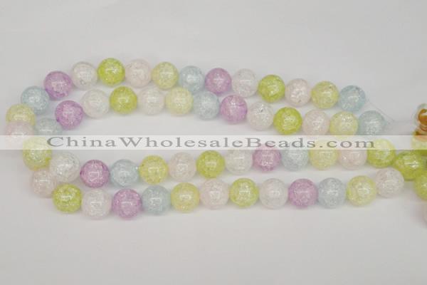 CKQ25 15.5 inches 14mm round dyed crackle quartz beads wholesale