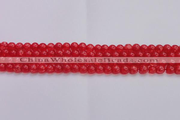 CKQ316 15.5 inches 8mm round dyed crackle quartz beads wholesale