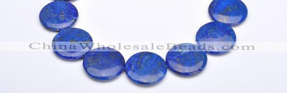 CLA21 coin deep blue dyed lapis lazuli 25mm gemstone beads