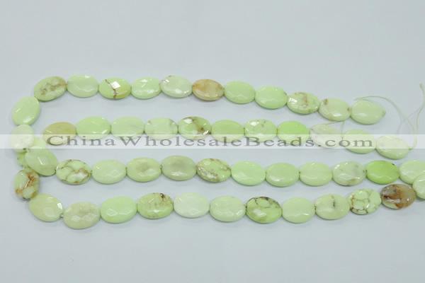 CLE55 15.5 inches 12*16mm faceted oval lemon turquoise beads