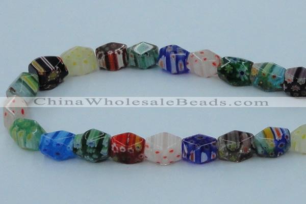 CLG578 16 inches 10*15mm faceted cuboid lampwork glass beads