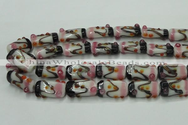 CLG807 15 inches 14*24mm rectangle lampwork glass beads wholesale