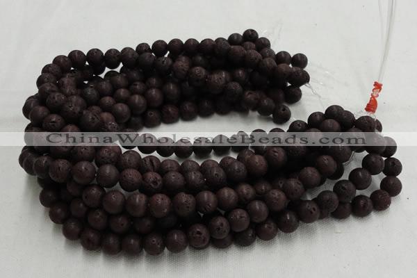 CLV202 15.5 inches 10mm round coffee natural lava beads wholesale