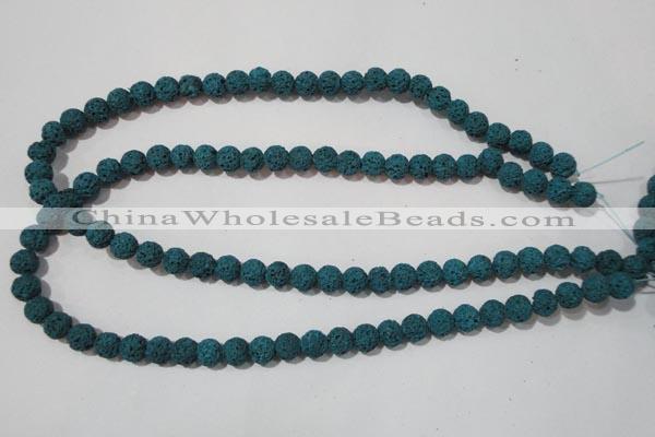 CLV452 15.5 inches 8mm round dyed blue lava beads wholesale