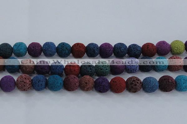 CLV524 15.5 inches 12mm round mixed lava beads wholesale