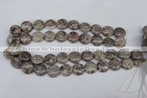 CMB10 15.5 inches 18mm flat round natural medical stone beads