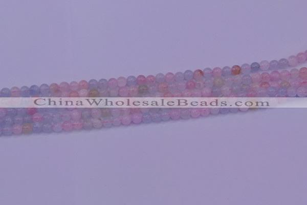 CMG140 15.5 inches 4mm round natural morganite gemstone beads