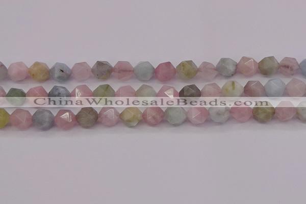 CMG204 15.5 inches 12mm faceted nuggets morganite gemstone beads