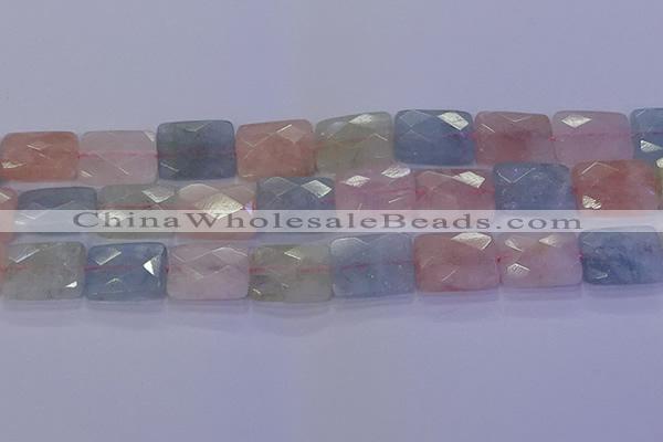 CMG280 15.5 inches 13*18mm faceted rectangle morganite beads