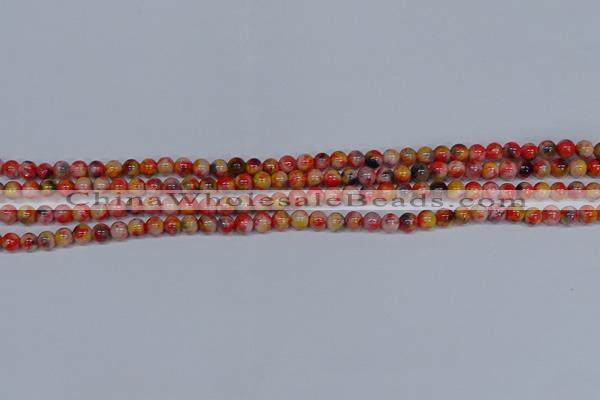 CMJ484 15.5 inches 4mm round rainbow jade beads wholesale