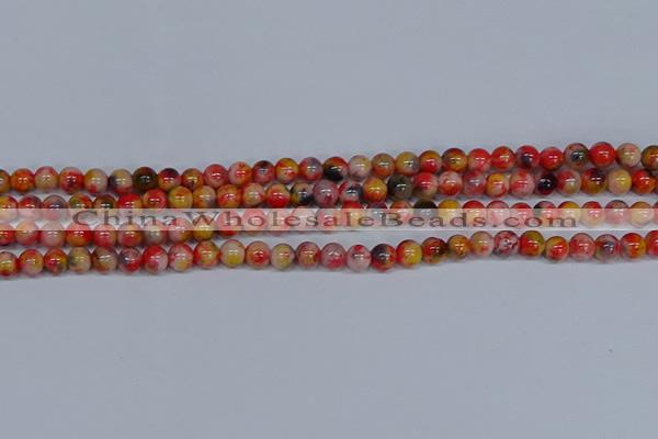 CMJ485 15.5 inches 6mm round rainbow jade beads wholesale