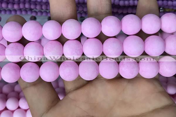 CMJ814 15.5 inches 12mm round matte Mashan jade beads wholesale