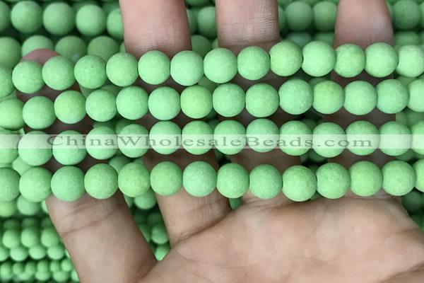 CMJ842 15.5 inches 8mm round matte Mashan jade beads wholesale