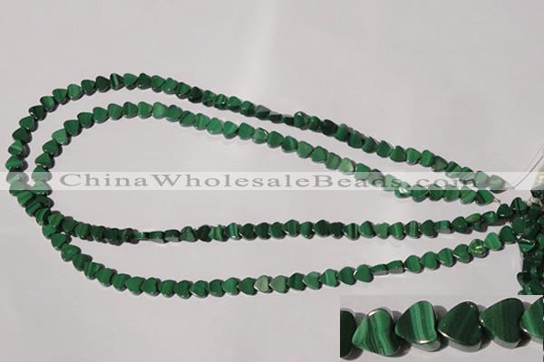 CMN260 15.5 inches 6*6mm heart natural malachite beads wholesale