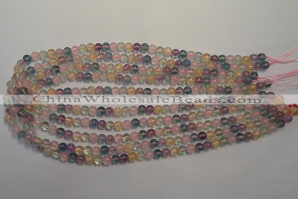 CMQ211 15.5 inches 6mm round multicolor quartz gemstone beads