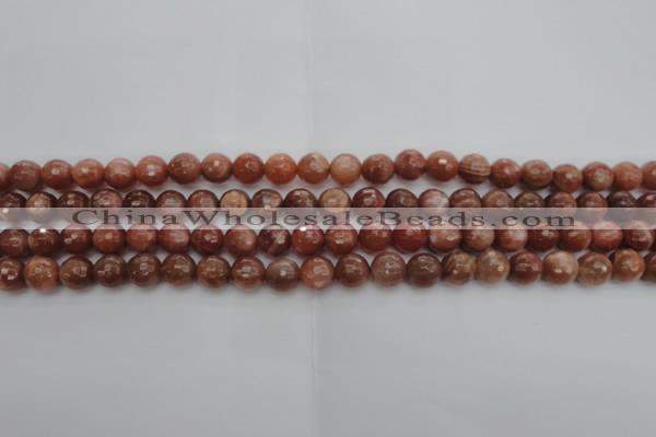 CMS1011 15.5 inches 6mm faceted round AA grade moonstone beads