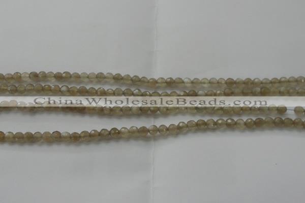 CMS1066 15.5 inches 4mm faceted round grey moonstone beads wholesale