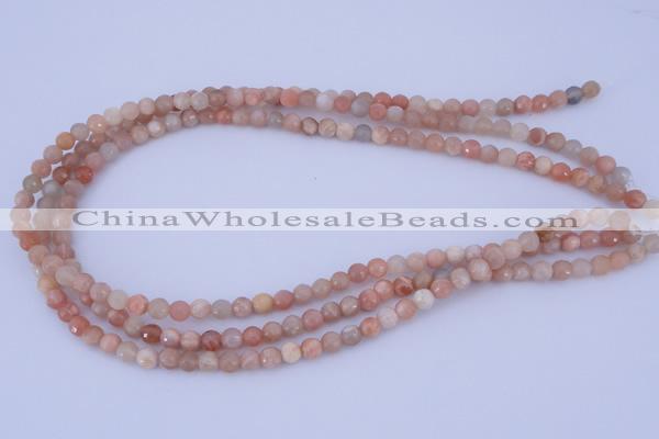 CMS350 15.5 inches 6mm faceted round natural pink moonstone beads