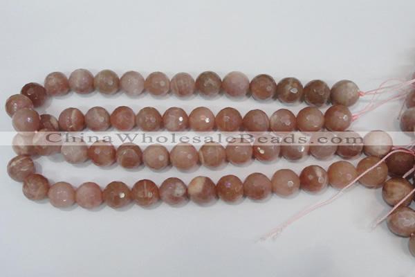 CMS767 15.5 inches 14mm faceted round natural moonstone beads