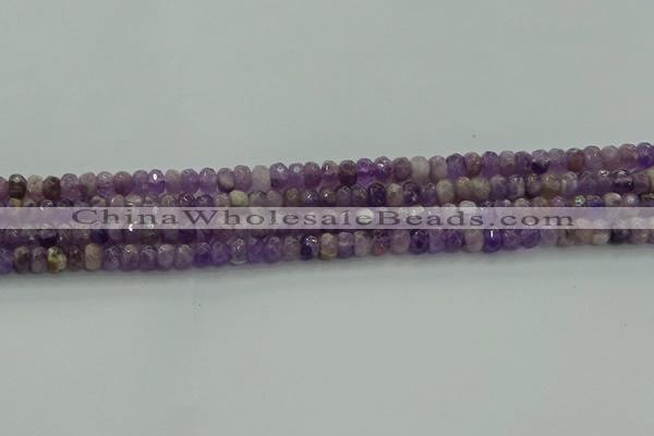 CNA1028 15.5 inches 4*6mm faceted rondelle dogtooth amethyst beads