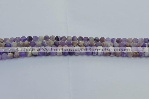 CNA1050 15.5 inches 4mm round matte dogtooth amethyst beads