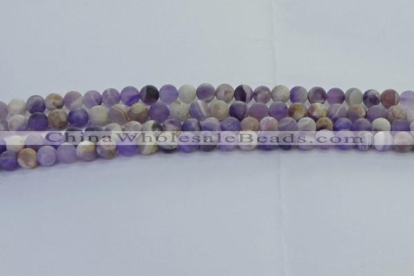 CNA1051 15.5 inches 6mm round matte dogtooth amethyst beads