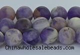 CNA1052 15.5 inches 8mm round matte dogtooth amethyst beads