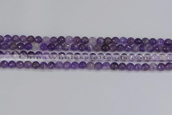 CNA1071 15.5 inches 6mm faceted round dogtooth amethyst beads