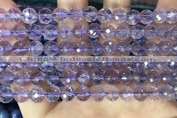 CNA1112 15.5 inches 8mm faceted round natural amethyst beads