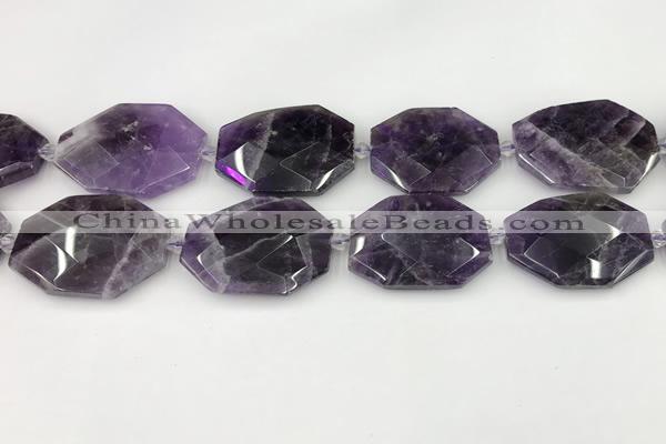 CNA1213 15.5 inches 25*35mm - 30*40mm faceted freefrom amethyst beads