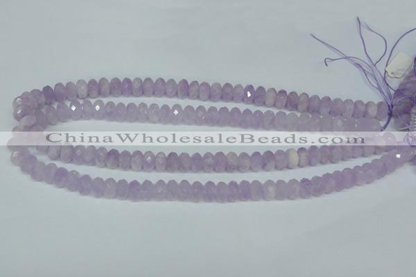 CNA428 6*10mm faceted rondelle natural lavender amethyst beads